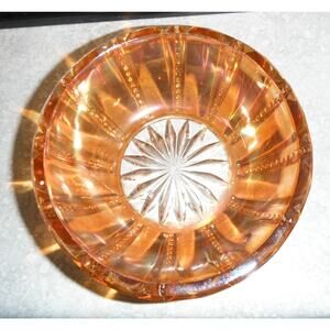 Vintage Carnival Glass Marigold Orange Bowl